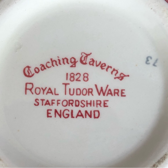 ROYAL TUDOR WARE Coaching Taverns Staffordshire England Sugar & Creamer Set - Picture 9 of 11